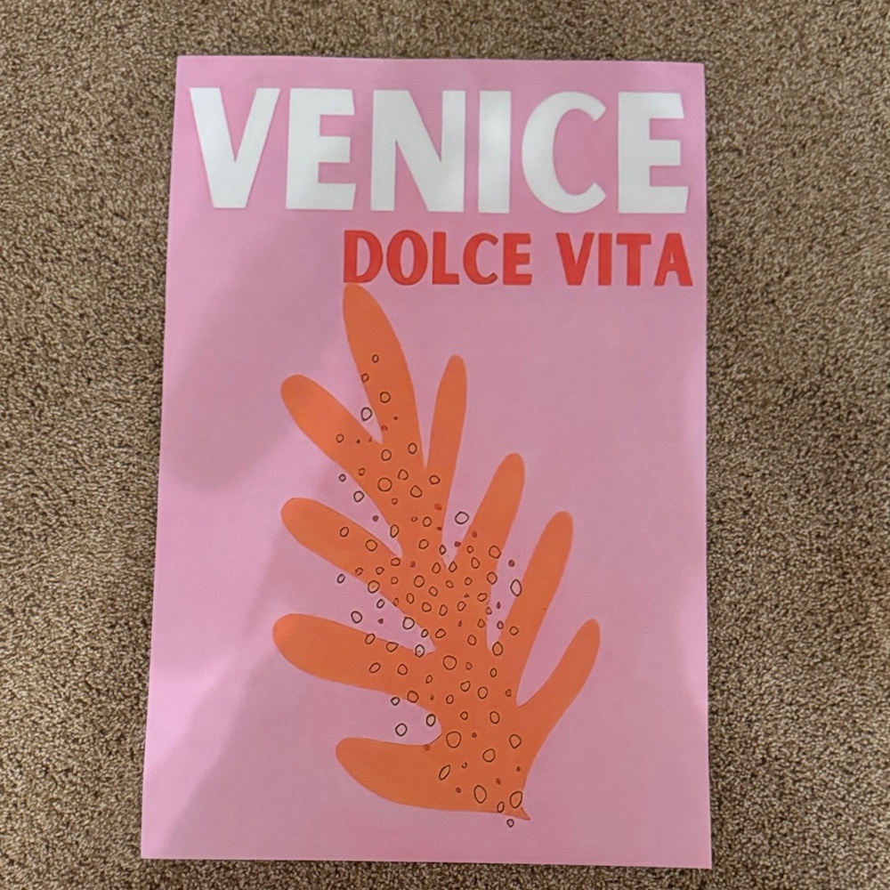 Venice Dolce Vita Pink and Orange Poster
